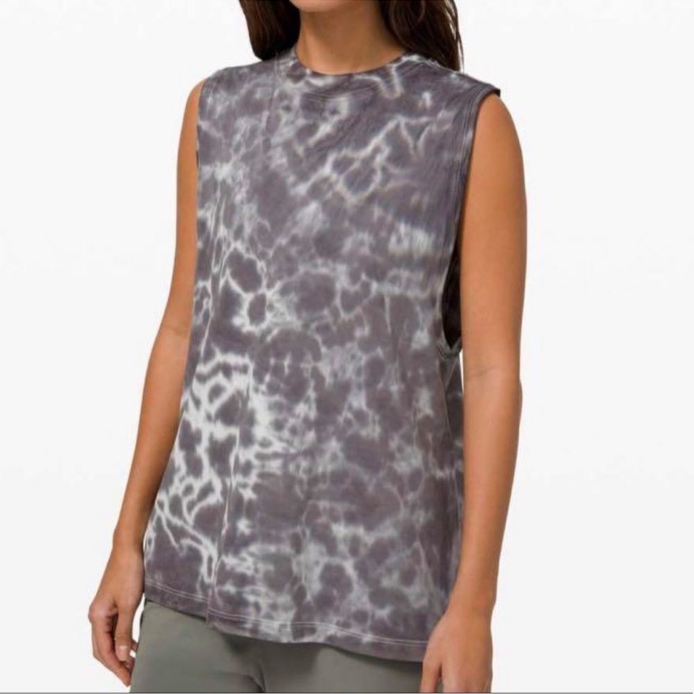 Lululemon All Yours Marmoleado Tie Dye Graphic Grey Tank | Size 6